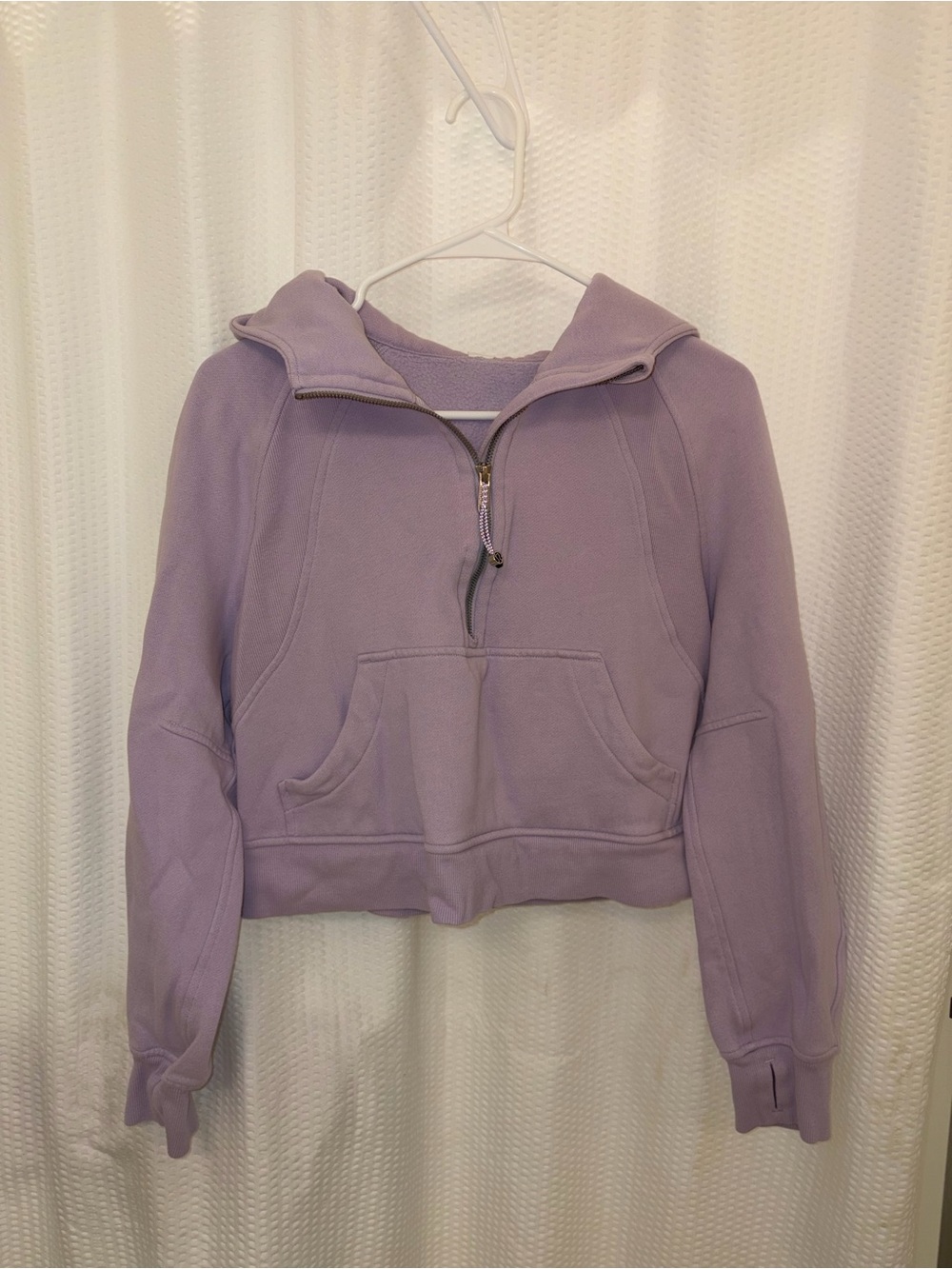 lululemon Cropped Half-Zip Hoodie • size XS/S • lilac